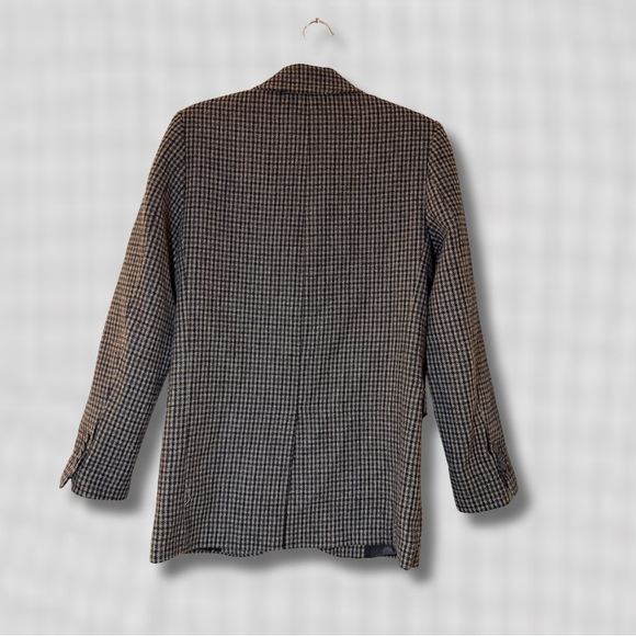 Zara Women's Black and Tan Houndstooth Blazer - Picture 3 of 6